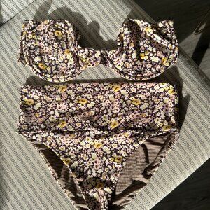 Acacia flower print swimwear set